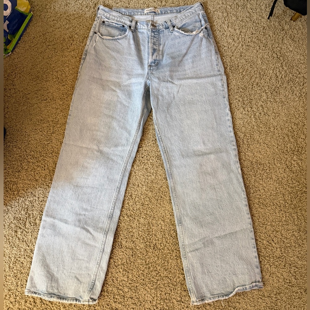 Abercrombie & Fitch Light Wash Straight-Leg Jeans